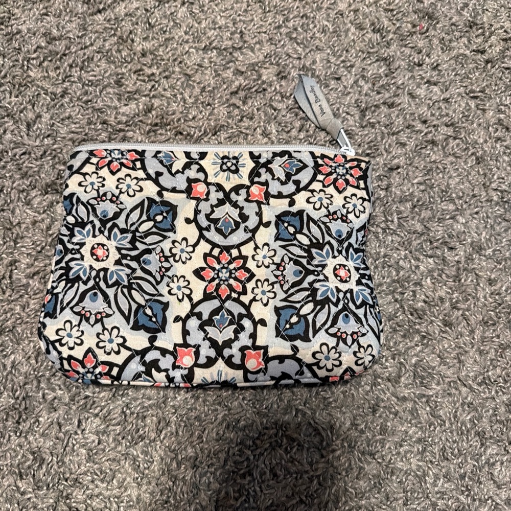 Vera Bradley Black and Blue Floral Cosmetic Bag